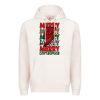 Pale Pink merry christmas lightning bolt Premium Hoodie - MaliasSmallBusiness