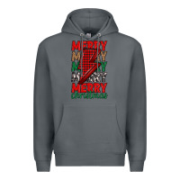 Rock merry christmas lightning bolt Premium Hoodie - MaliasSmallBusiness