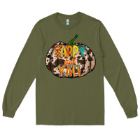Army Green happy fall yall Long Sleeve Tee - RacoonDesign