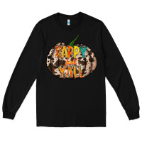 Black happy fall yall Long Sleeve Tee - RacoonDesign