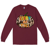 Burgundy happy fall yall Long Sleeve Tee - RacoonDesign