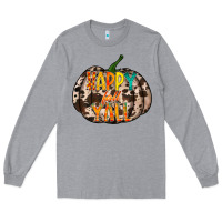 Heather Grey happy fall yall Long Sleeve Tee - RacoonDesign