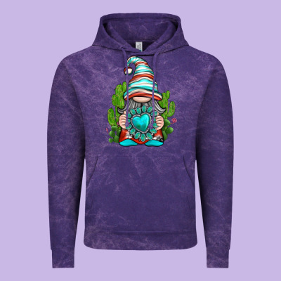 Western Gnome With Turquoise Gemstone Vintage Hoodie Designed By Texasbilliewilder