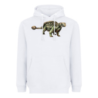 White Ankylosaurus T-Rex Heavyweight Hoodie - LillyAllenDesigns