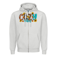 Dove Grey Cozy Vibes Fall Sunflowers Zipper Hoodie - Artiststas