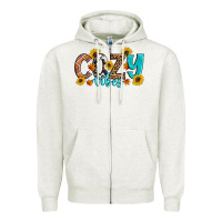 Oatmeal Heather Cozy Vibes Fall Sunflowers Zipper Hoodie - Artiststas