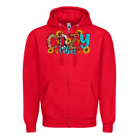 Red Cozy Vibes Fall Sunflowers Zipper Hoodie - Artiststas