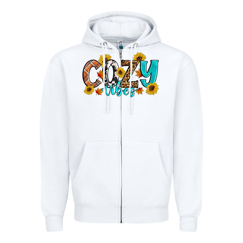 Cozy Vibes Fall Sunflowers Zipper Hoodie by Artiststas | Teevron