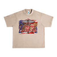 French Oak patriotic nurse certified medical assistant medilcal symbol background Urban Heavy Tee - BarkalooDesign
