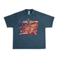 Midnight Navy patriotic nurse certified medical assistant medilcal symbol background Urban Heavy Tee - BarkalooDesign