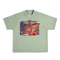 Oil Green patriotic nurse certified medical assistant medilcal symbol background Urban Heavy Tee - BarkalooDesign