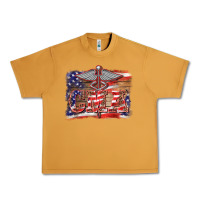 Peanut Butter patriotic nurse certified medical assistant medilcal symbol background Urban Heavy Tee - BarkalooDesign