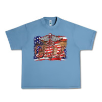 Pebble Blue patriotic nurse certified medical assistant medilcal symbol background Urban Heavy Tee - BarkalooDesign