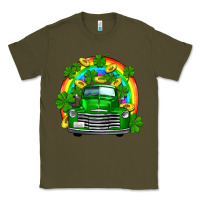 Army Green st patricks shamrock gold rainbow truck Classic Tee - FaDigitalArtStudio