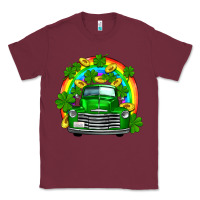 Burgundy st patricks shamrock gold rainbow truck Classic Tee - FaDigitalArtStudio