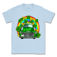 Dusty Blue st patricks shamrock gold rainbow truck Classic Tee - FaDigitalArtStudio