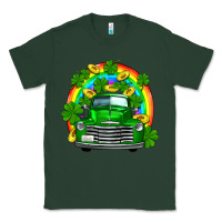 Sports Green st patricks shamrock gold rainbow truck Classic Tee - FaDigitalArtStudio