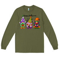 Army Green happy halloween gnomes black Long Sleeve Tee - RacoonDesign