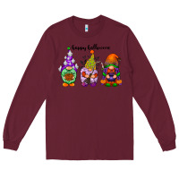 Burgundy happy halloween gnomes black Long Sleeve Tee - RacoonDesign