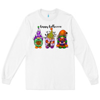 White happy halloween gnomes black Long Sleeve Tee - RacoonDesign