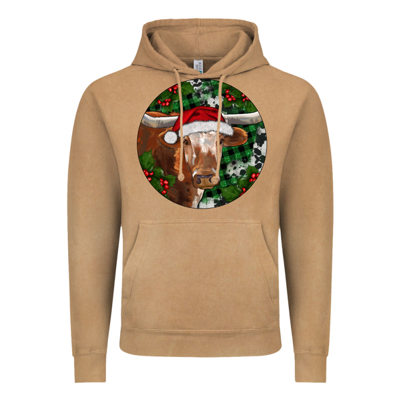 Longhorn Cow Christmas Vintage Hoodie by RanaPortraitStore | Teevron