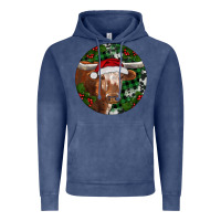 Vintage Denim Longhorn Cow Christmas Vintage Hoodie - RanaPortraitStore