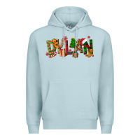 Blue Mist Personalized Christmas Themed Premium Hoodie - NancyCooperArtShop