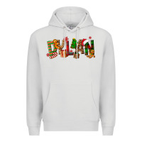 Dove Grey Personalized Christmas Themed Premium Hoodie - NancyCooperArtShop