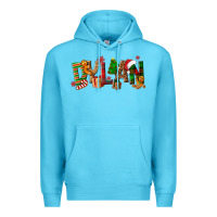Ocean Blue Personalized Christmas Themed Premium Hoodie - NancyCooperArtShop