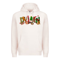Pale Pink Personalized Christmas Themed Premium Hoodie - NancyCooperArtShop