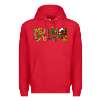 Red Personalized Christmas Themed Premium Hoodie - NancyCooperArtShop