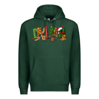 Sports Green Personalized Christmas Themed Premium Hoodie - NancyCooperArtShop
