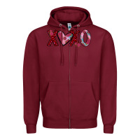 Burgundy xoxo Zipper Hoodie - JahusDesignShop