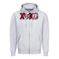 Heather Grey xoxo Zipper Hoodie - JahusDesignShop
