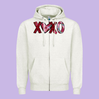 Xoxo Zipper Hoodie Designed By Jahusdesignshop