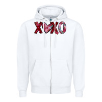 White xoxo Zipper Hoodie - JahusDesignShop