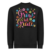 Black grow in grace Heavyweight Sweatshirt - texasbilliewilder
