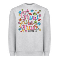 Heather Grey grow in grace Heavyweight Sweatshirt - texasbilliewilder