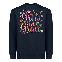 Navy grow in grace Heavyweight Sweatshirt - texasbilliewilder
