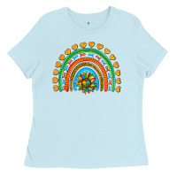Baby Blue autism heart ribbon rainbow Ladies Tee - AdoDesignShop