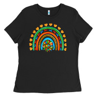 Black autism heart ribbon rainbow Ladies Tee - AdoDesignShop