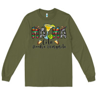 Army Green Mama Cita Needs a Margarita Long Sleeve Tee - CowhideDigitalArt
