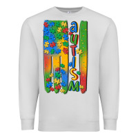 Dove Grey autism american flag Premium Sweatshirt - MaliasSmallBusiness