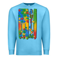 Ocean Blue autism american flag Premium Sweatshirt - MaliasSmallBusiness