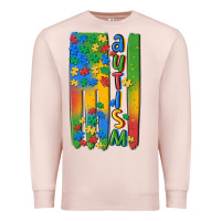 Pale Pink autism american flag Premium Sweatshirt - MaliasSmallBusiness