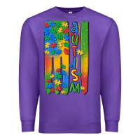 Purple autism american flag Premium Sweatshirt - MaliasSmallBusiness