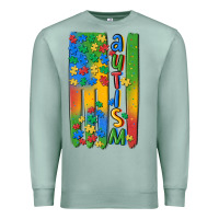 Seafoam autism american flag Premium Sweatshirt - MaliasSmallBusiness