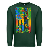 Sports Green autism american flag Premium Sweatshirt - MaliasSmallBusiness