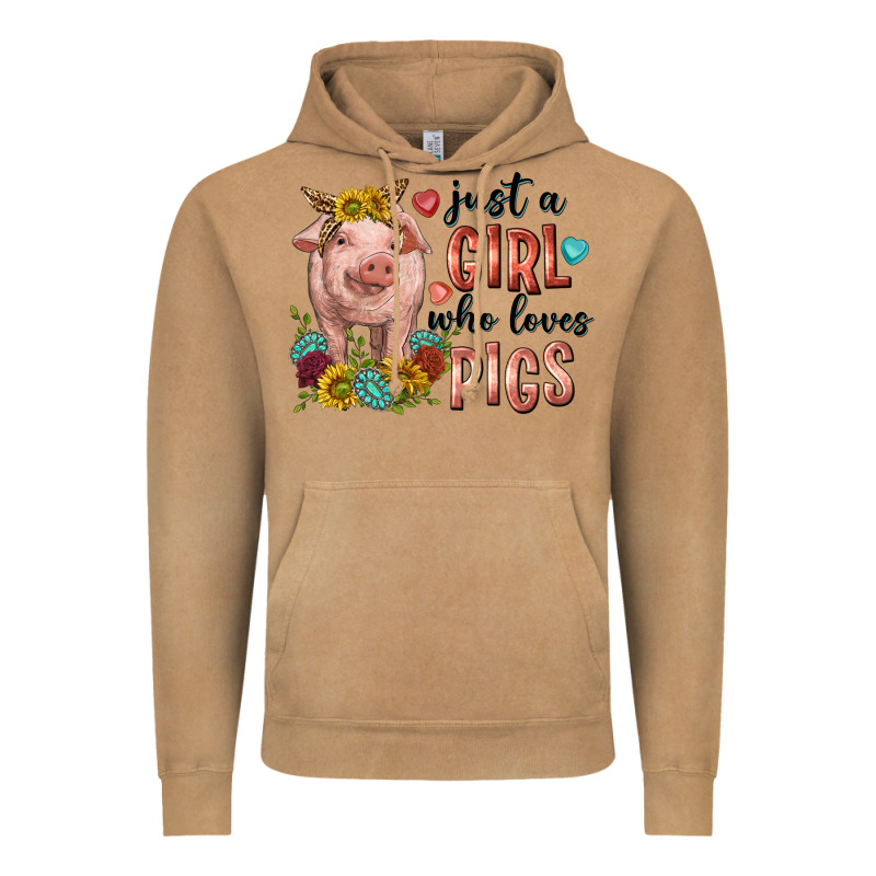Western Just Girl Who Loves Pigs Vintage Hoodie by texasbilliewilder | Teevron