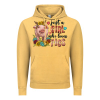Vintage Mustard western just girl who loves pigs Vintage Hoodie - texasbilliewilder